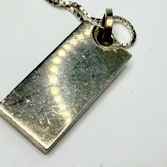Birmingham 1978 Ronex Sterling Silver Ingot Pendant Necklace 16